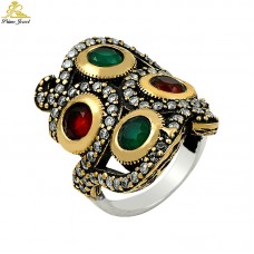 Gümüş Otantik Taşlı Yüzük